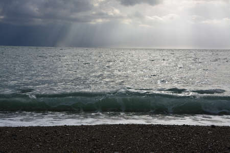 Mediterranean sea at dawnの写真素材