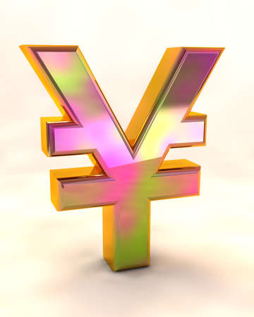 3D illustration of Yen currencyの写真素材