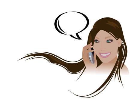 A woman speaking on the cell phoneのイラスト素材