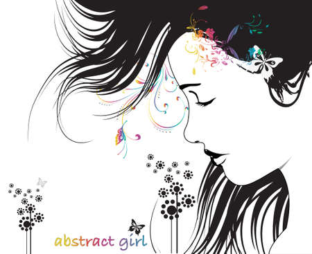 Abstract woman profile のイラスト素材