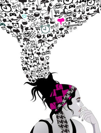 Punk teen girlのイラスト素材