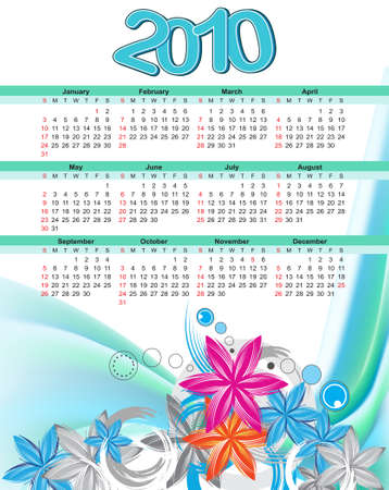 2010 calendar のイラスト素材