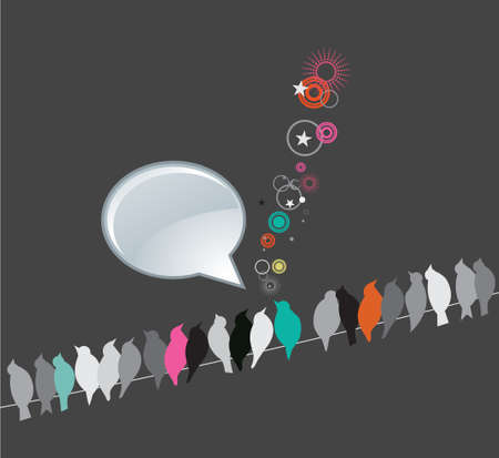 Birds on a wireのイラスト素材