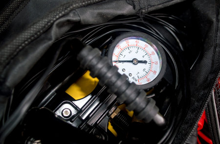 A packaged auto pump lies in a bag