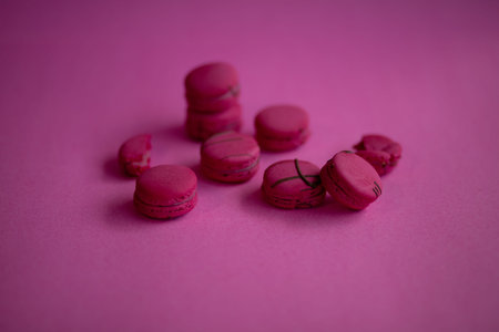 Macaroons on a pink background