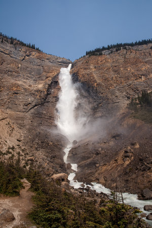 Takakkaw Falls is the tallest waterfall in the Canadian Rockies. British Columbia, in Canada.の写真素材
