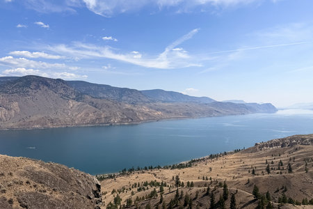 Kamloops Lake near Savona, British Columbia, Canada.の写真素材