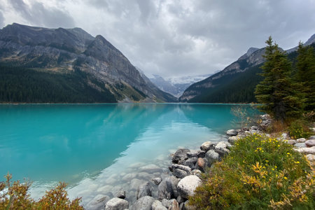 Lake Louise in Banff National Park, Alberta, Canada.の写真素材