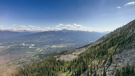 Panoramic view of Jasper National Park, Alberta, Canada.の写真素材