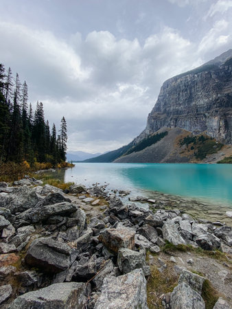 Beautiful turquoise Lake Louise in Banff National Park, Alberta, Canada.