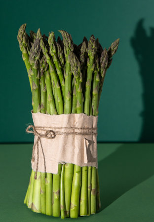 Bunch of green asparagusの写真素材