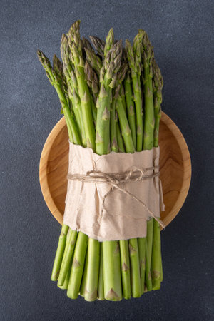 Bunch of green asparagusの写真素材