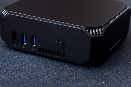 A small system unit of a personal computer. Compact device.