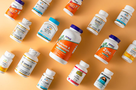 Vitamins, minerals and micronutrients from iHerb. Lots of different jars. Biologically active food...