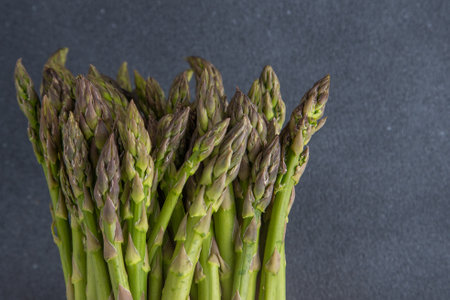 Bunch of green asparagusの写真素材