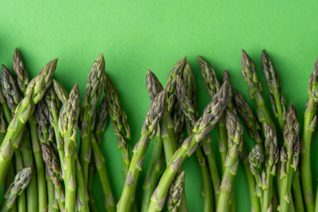 Bunch of green asparagusの写真素材