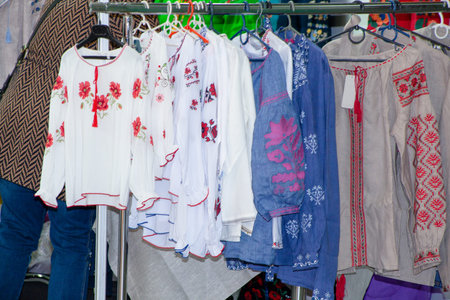 Vyshyvanka is a traditional national Ukrainian dress. A set of different embroidered blouses.