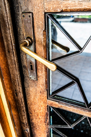 Wooden Door Handleの写真素材