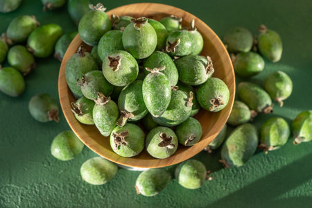 Feijoa green fruit.の写真素材