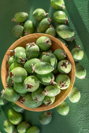 Feijoa green fruit.の写真素材