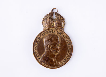 Austria - Hungary Bronze Military Merit Medal Signum Laudis Militarverdienstmedaille 1917 - 1918.の写真素材