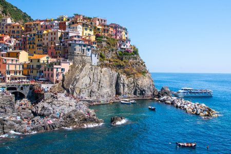 Manarola Italian village Cinque Terre, Liguria, Italyの写真素材