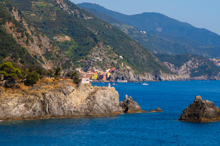 Appennini Liguri bright house on Italian coast.の写真素材