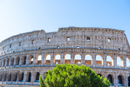 Colosseum Rome Italy architecture blue sky copy space