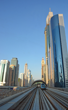 Cityscape, subway line, Dubaiの写真素材