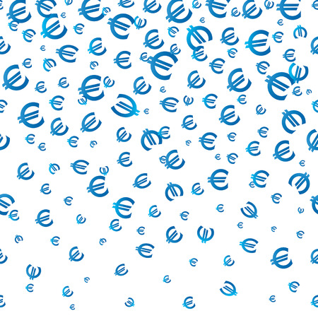 Falling euro, seamless background. Vector illustration with a clipping mask.のイラスト素材