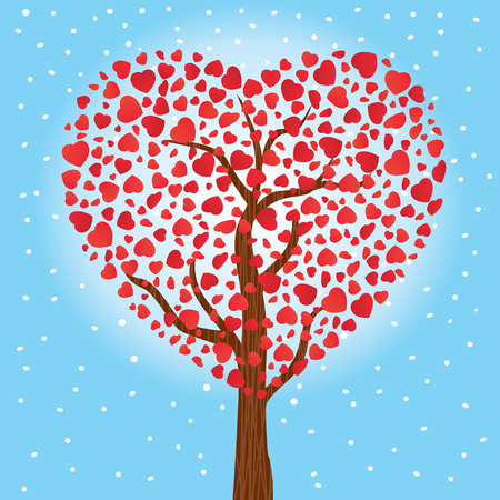 Tree hearts of love. Vector illustration with layers,のイラスト素材