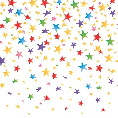 Colored stars with a gradient, transparent seamless background. Vector illustrationのイラスト素材