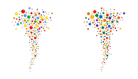 Festive multicolored fly whirlwind of tornado.のイラスト素材