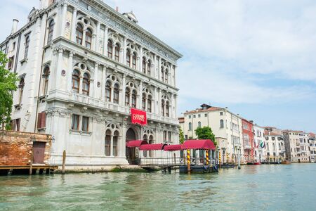 Editorial. June 2019. Venice, Italy. View of the city Grand canal and Casino Di Venezia in Venice in a sunny dayのeditorial素材