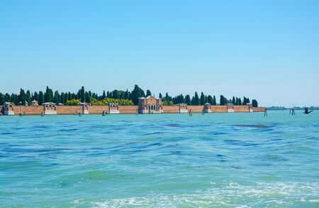View of the San Michele is an island in the Venetian Lagoon in Venice, Italyの写真素材