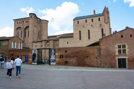 editorial. April, 2022. Albi in France.. Entrance to the Toulouse-Lautrec museum in Albi, France.