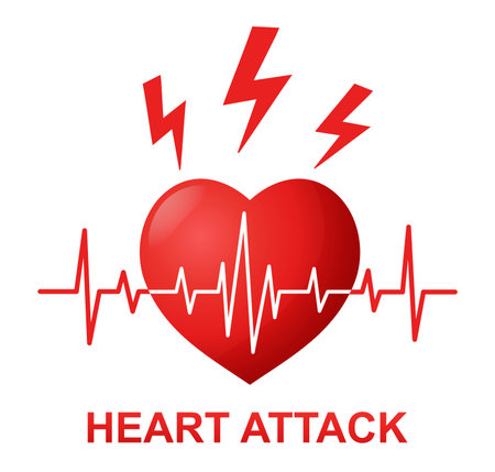 Heart attack, heartbeat pulse rhythm, heartache, cardiac failure stroke, cardiovascular disease medical treatment icon. ECG cardiogram. Cardio hypertension. Health care. Vectorのイラスト素材