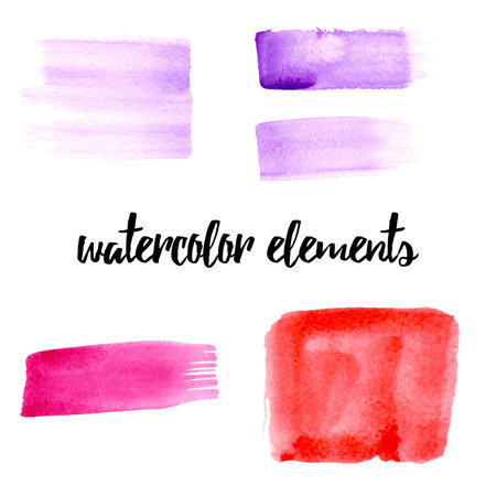 Vector watercolors elements. Round shapes. Set of watercolor shapes. Watercolors blobsのイラスト素材