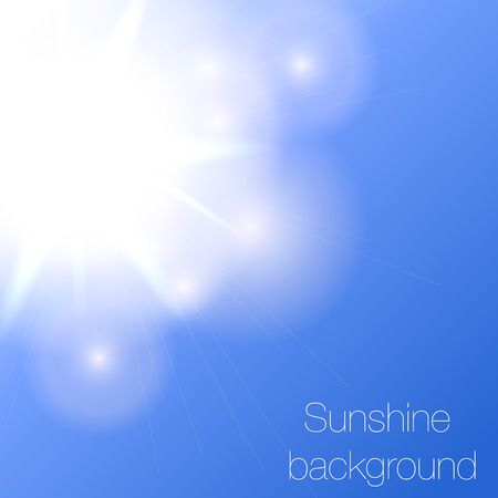illustration sun in the blue skyのイラスト素材