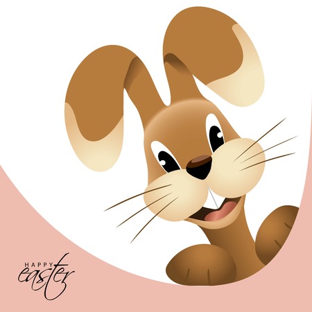Hiding Easter Bunny card in vector format.のイラスト素材