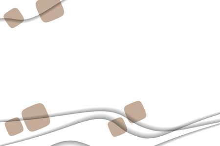 Abstract background with colorful paper cut shapes. Design for poster, banner, card. White and brown abstract round illustration. 3D paper images with a subtle blend of bright colors. Copy space.のイラスト素材