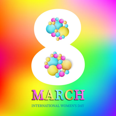 International Womens Day, greeting card. 8 March. Happy Mothers Day. Trendy template design. Vector illustration EPS10. Holiday concept for card, poster, banner.のイラスト素材