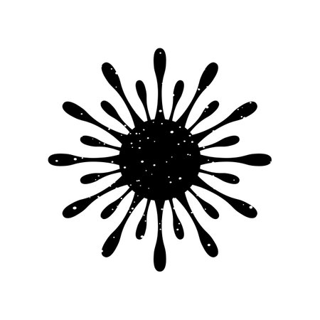 COVID-19. Prevent coronavirus. Template black icon. Infection virus concept. Outbreak and coronavirus influenza background as dangerous flu strain cases as a pandemic. Vector.のイラスト素材