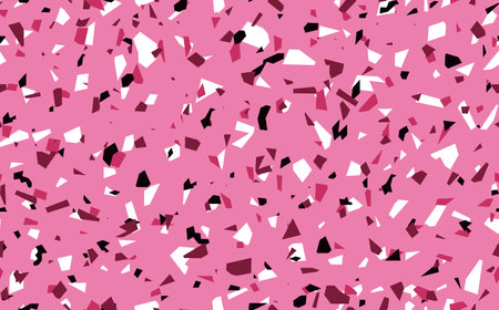 Geometric pink terrazzo seamless pattern. Abstract colourful modern background. Stone fashion design for web and print. Venetian tile, flooring home decor. Chaotic pastel texture.のイラスト素材