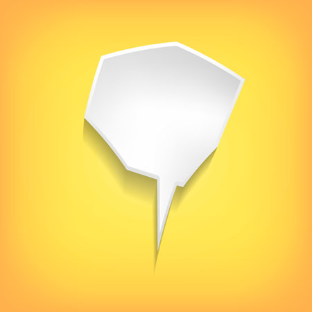 Vector comic speech bubble on color background. Isolated colorful banner, empty paper shape. Cartoon flat illustration for chat. Template frame. Hand draw style, dialog cloud.のイラスト素材