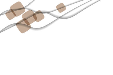 Abstract background with colorful paper cut shapes. Design for poster, banner, card. White and brown abstract round illustration. 3D paper images with a subtle blend of bright colors. Copy space.のイラスト素材