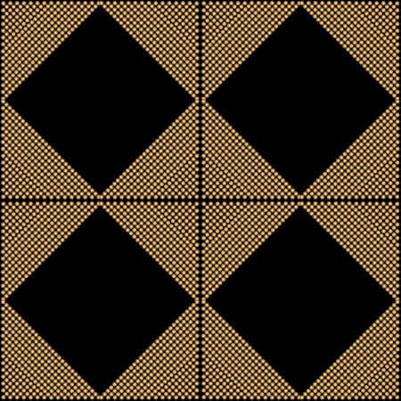 Art deco design. Abstract geometric seamless pattern with golden squared ornament on black background. Vintage decorative texture. Modern stylish luxury illustration for wallpaper, web page, textile.のイラスト素材