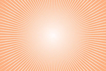 Pop art colorful comics book magazine cover. Striped orange background. Cartoon funny retro pattern strip mock up. Vector halftone illustration. Sunburst, starburst shape. Digital background.のイラスト素材