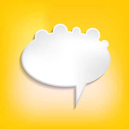 Vector comic speech bubble on color background. Isolated colorful banner, empty paper shape. Cartoon flat illustration for chat. Template frame. Hand draw style, dialog cloud.のイラスト素材