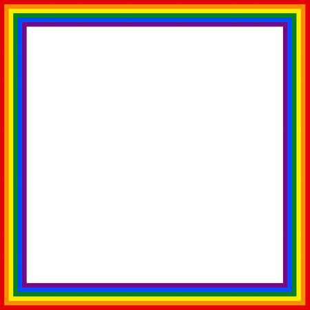 Flag LGBT icon, squared frame. Template design, vector illustration. Love wins. LGBT logo symbol in rainbow colors. Gay pride collection.のイラスト素材